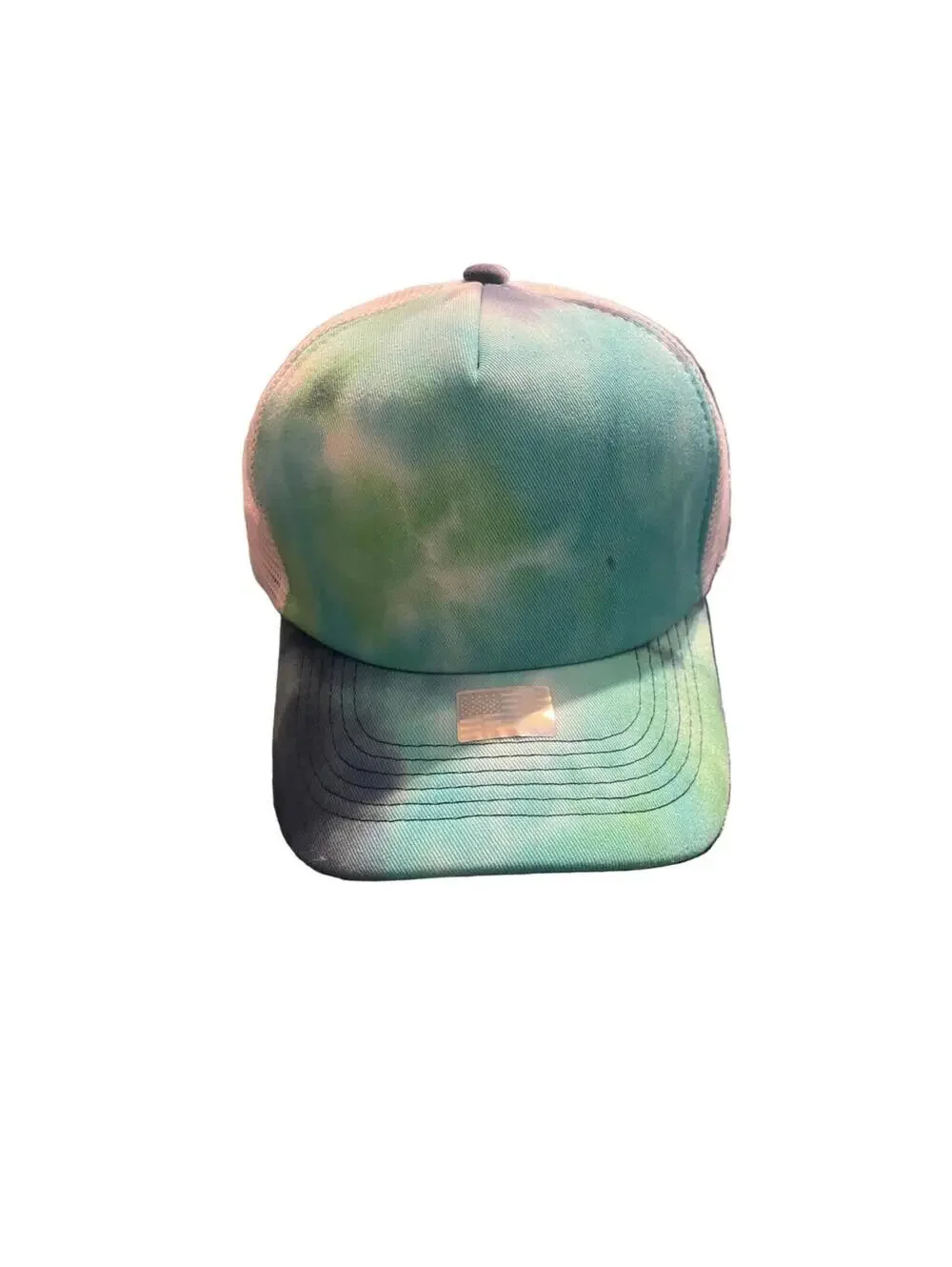 Green Tie Dye Trucker Mesh Cap Green